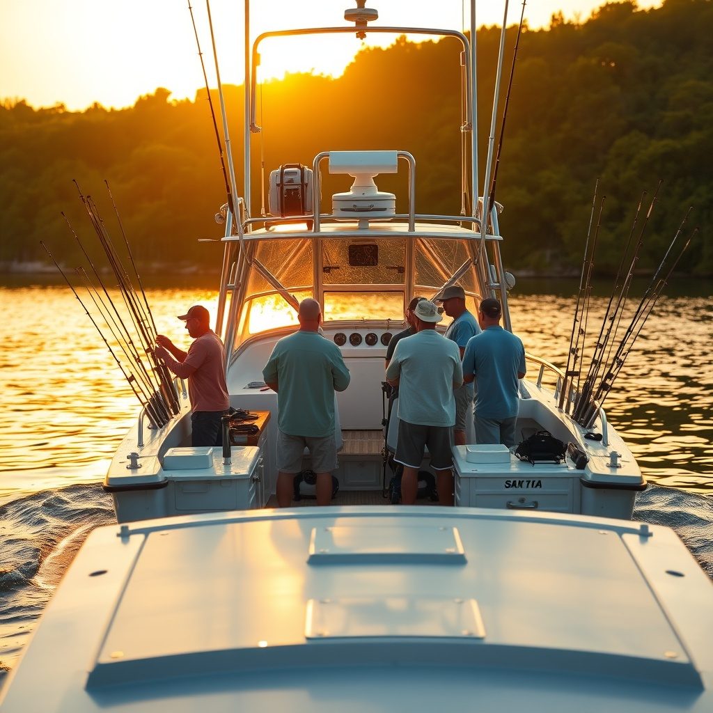 Fishing charter boat on the water