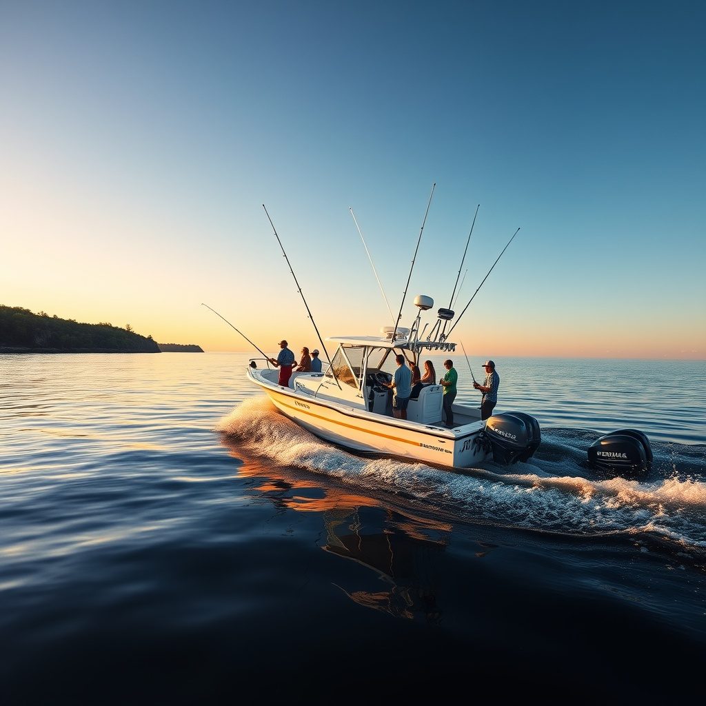 Fishing charter boat on the water